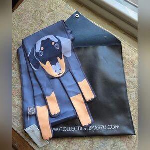 DASCHUND FUN 100% Polyester Scarf - Orange and Black